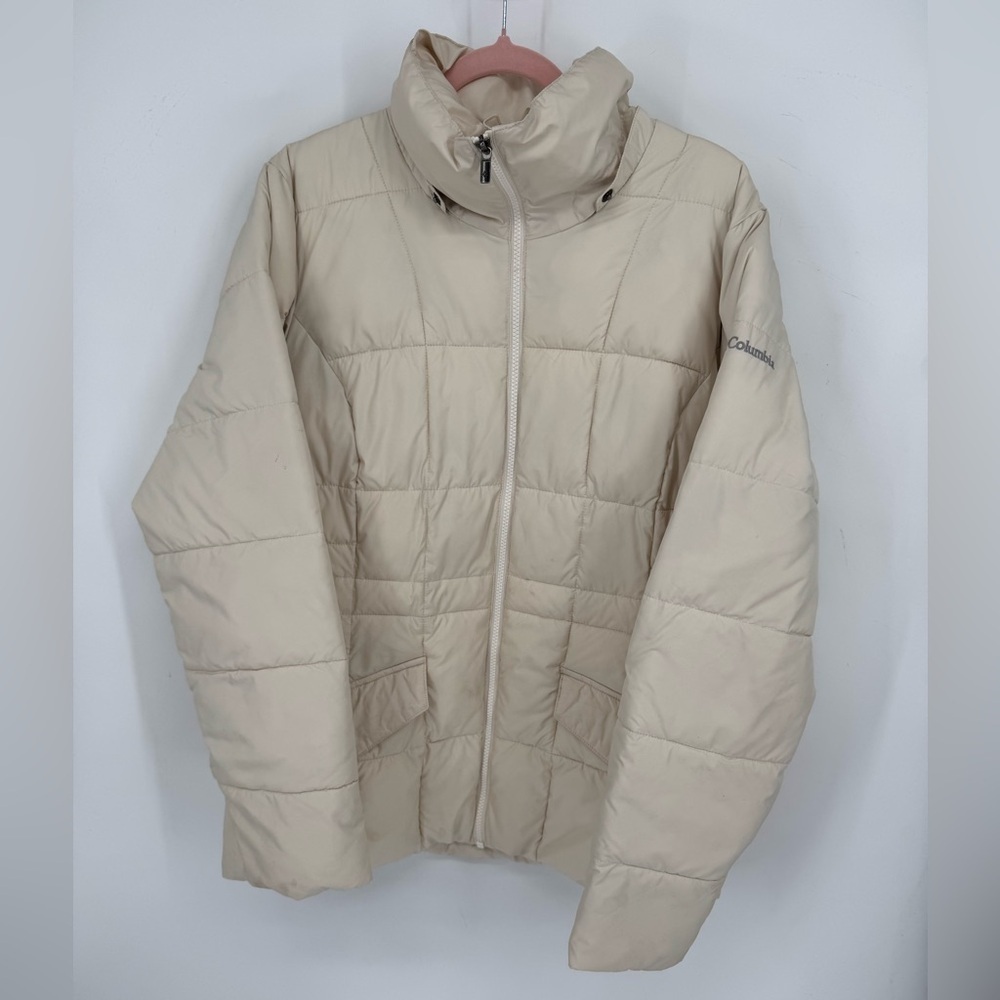 Columbia Women's Off-White Quilted Puffer Winter Layer Jacket Size Large